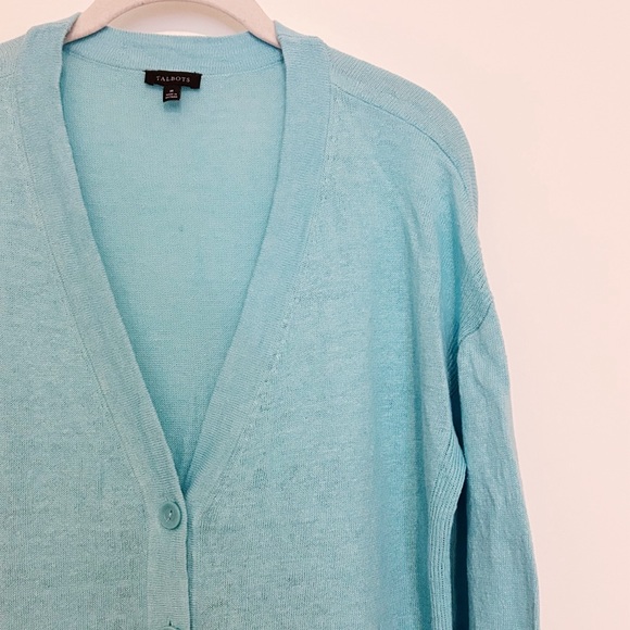 Talbots Linen Girlfriend Cardigan - Picture 3 of 4